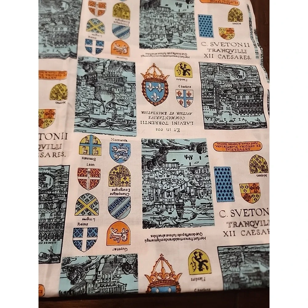 Life Of The Twelve Caesars Fabric Material Coat Arms Suetonius Tranquillus 144